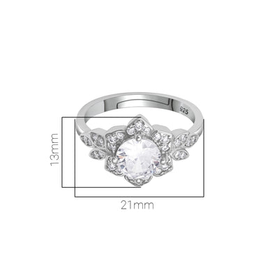 Pissara by Sukkhi Glittery 925 Sterling Silver Cubic Zirconia Finger Ring For Women And Girls|with Authenticity Certificate, 925 Stamp & 6 Months Warranty