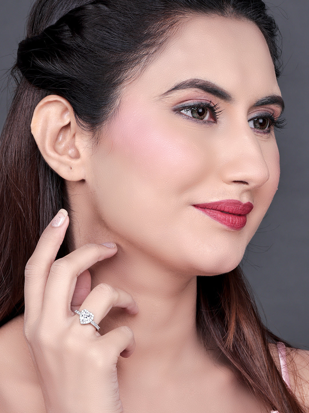 Pissara by Sukkhi Adorable 925 Sterling Silver Cubic Zirconia Finger Ring For Women And Girls|with Authenticity Certificate, 925 Stamp & 6 Months Warranty