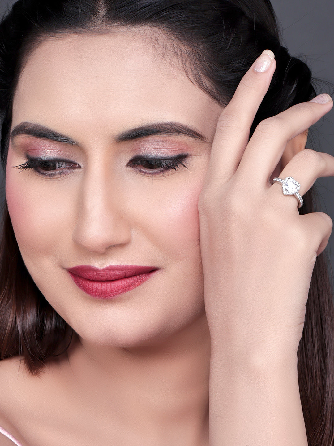 Pissara by Sukkhi Adorable 925 Sterling Silver Cubic Zirconia Finger Ring For Women And Girls|with Authenticity Certificate, 925 Stamp & 6 Months Warranty