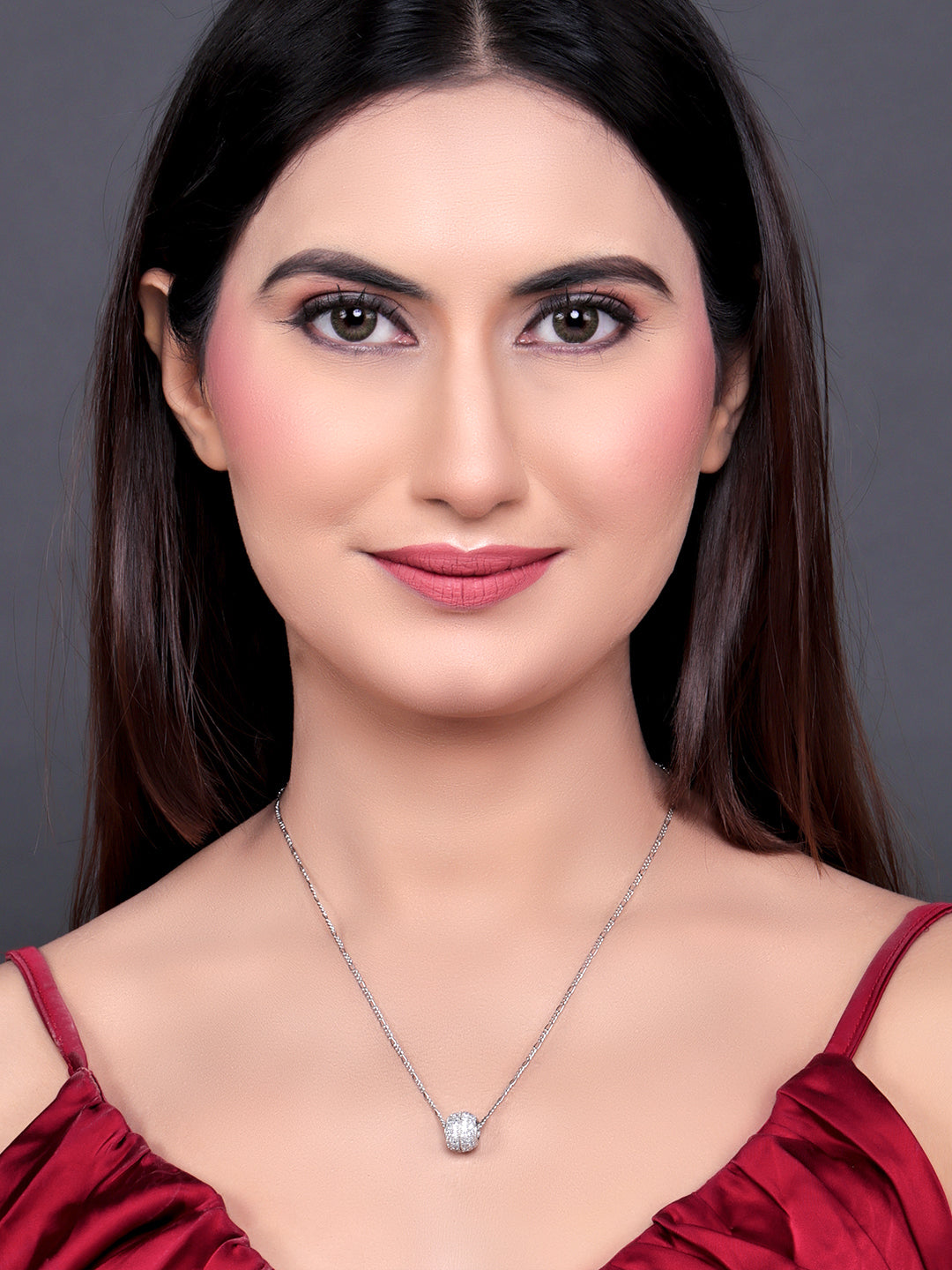 Pissara by Sukkhi Delightful 925 Sterling Silver Cubic Zirconia Pendant With Chain For Women And Girls|with Authenticity Certificate, 925 Stamp & 6 Months Warranty