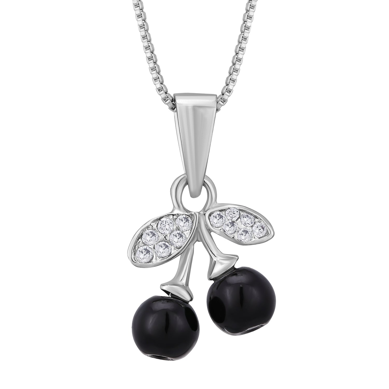 Pissara by Sukkhi Sparkling 925 Sterling Silver Cubic Zirconia Pendant With Chain For Women And Girls|with Authenticity Certificate, 925 Stamp & 6 Months Warranty