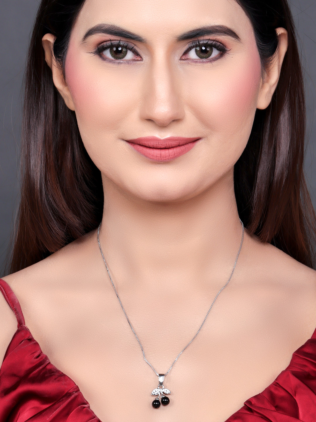 Pissara by Sukkhi Sparkling 925 Sterling Silver Cubic Zirconia Pendant With Chain For Women And Girls|with Authenticity Certificate, 925 Stamp & 6 Months Warranty