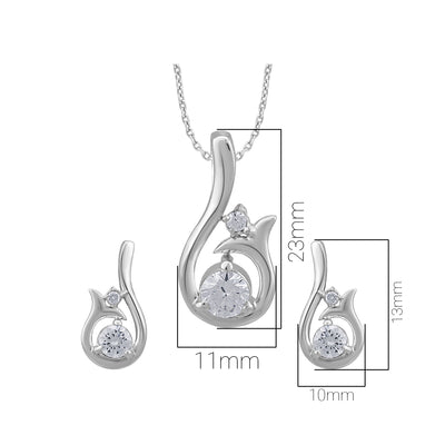 Pissara by Sukkhi Lovely 925 Sterling Silver Cubic Zirconia Pendant Set For Women And Girls|with Authenticity Certificate, 925 Stamp & 6 Months Warranty