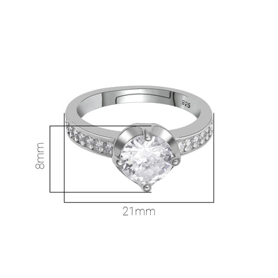 Pissara by Sukkhi Gleaming 925 Sterling Silver Cubic Zirconia Finger Ring For Women And Girls|with Authenticity Certificate, 925 Stamp & 6 Months Warranty