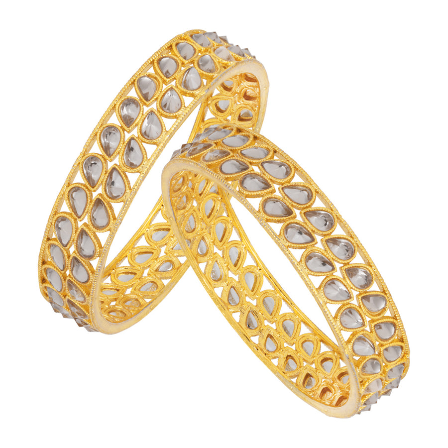 Sukkhi Beguiling Gold Plated Kundan (Set of 2) Bangle For Women (B100503_2.6)