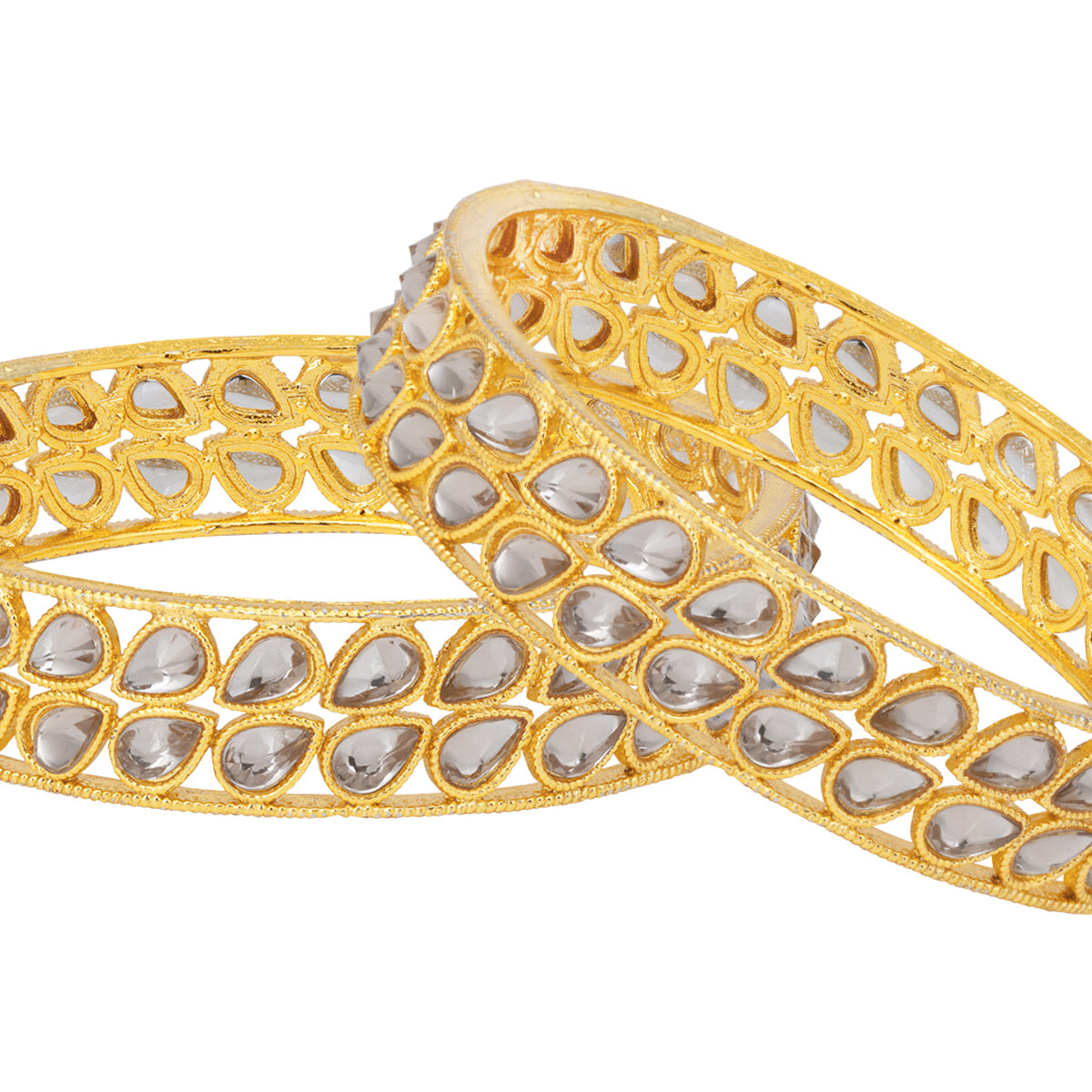 Sukkhi Beguiling Gold Plated Kundan (Set of 2) Bangle For Women (B100503_2.4)