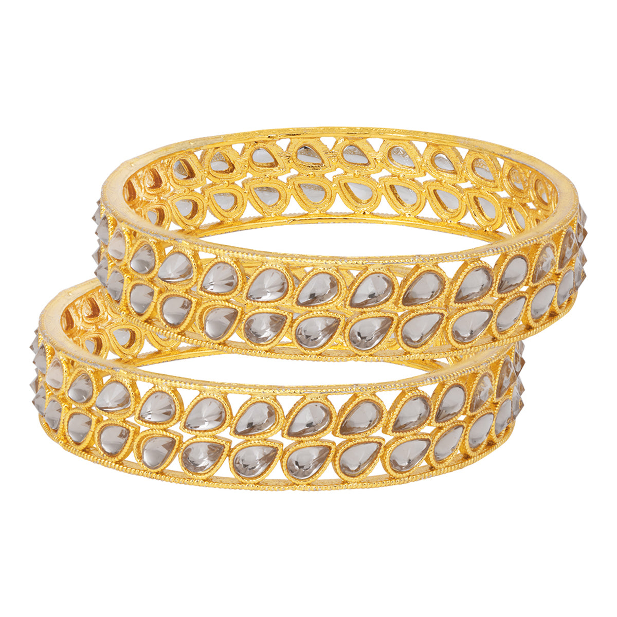 Sukkhi Beguiling Gold Plated Kundan (Set of 2) Bangle For Women (B100503_2.4)