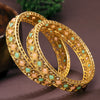 Sukkhi Delightful Gold Plated Austrian Diamond (Set of 2) Bangle For Women (B100506_2.6)