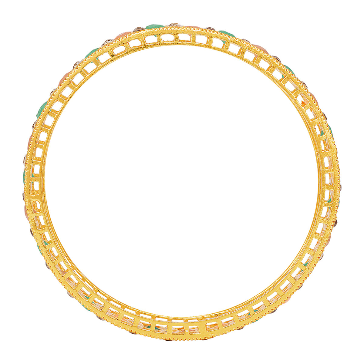 Sukkhi Delightful Gold Plated Austrian Diamond (Set of 2) Bangle For Women (B100506_2.4)