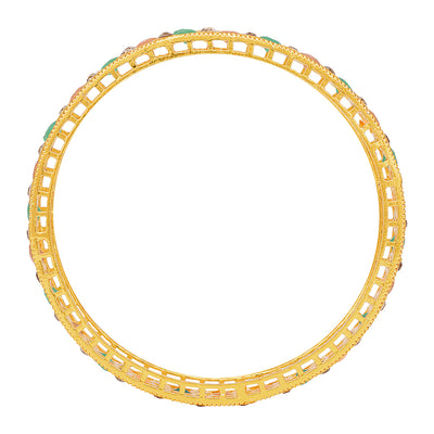 Sukkhi Delightful Gold Plated Austrian Diamond (Set of 2) Bangle For Women (B100506_2.4)