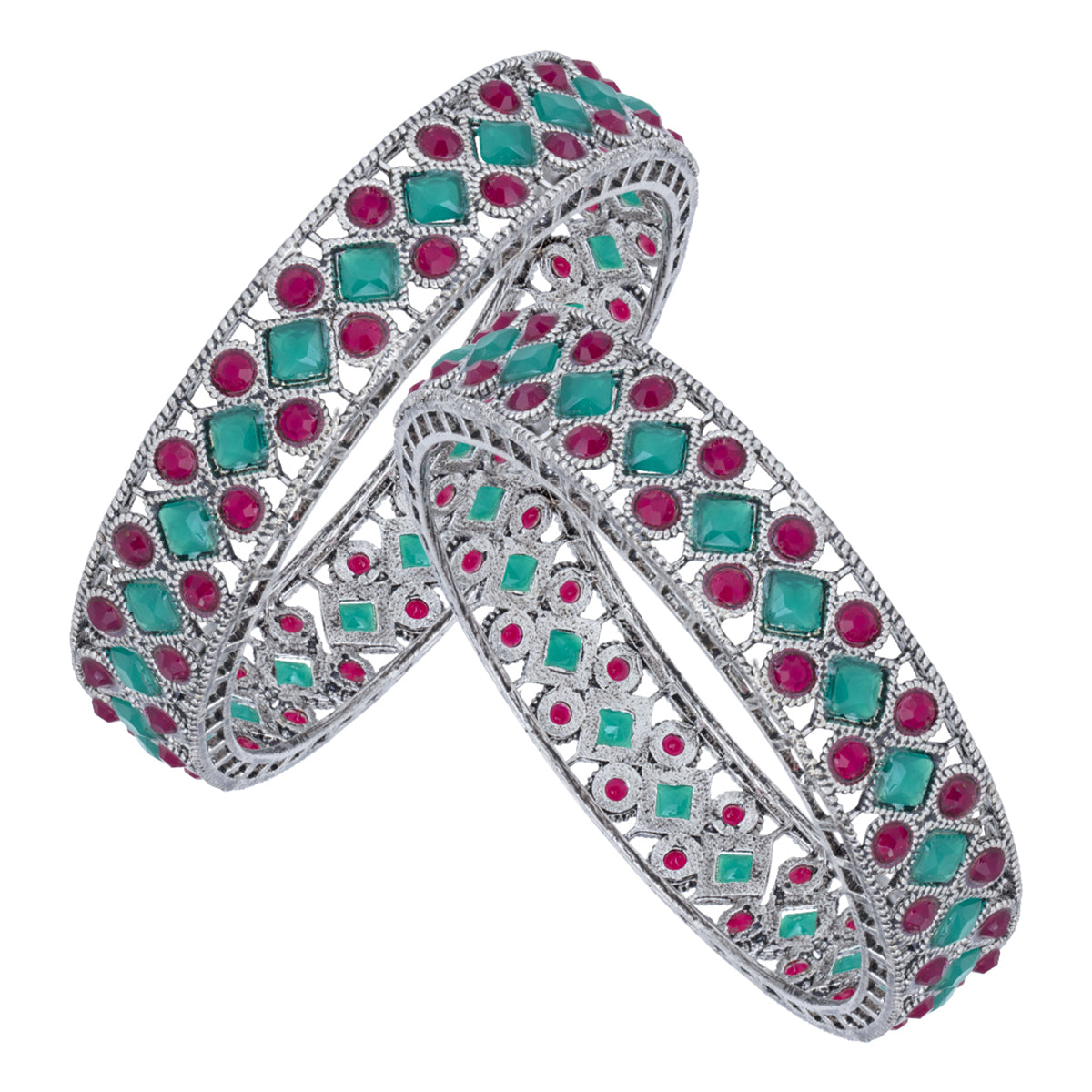 Sukkhi Modern Rhodium (Set of 2) Bangle For Women (B100509_2.4)