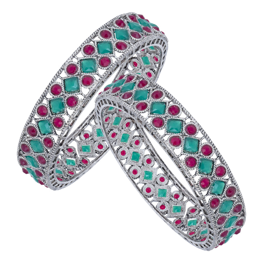 Sukkhi Modern Rhodium (Set of 2) Bangle For Women (B100509_2.4)