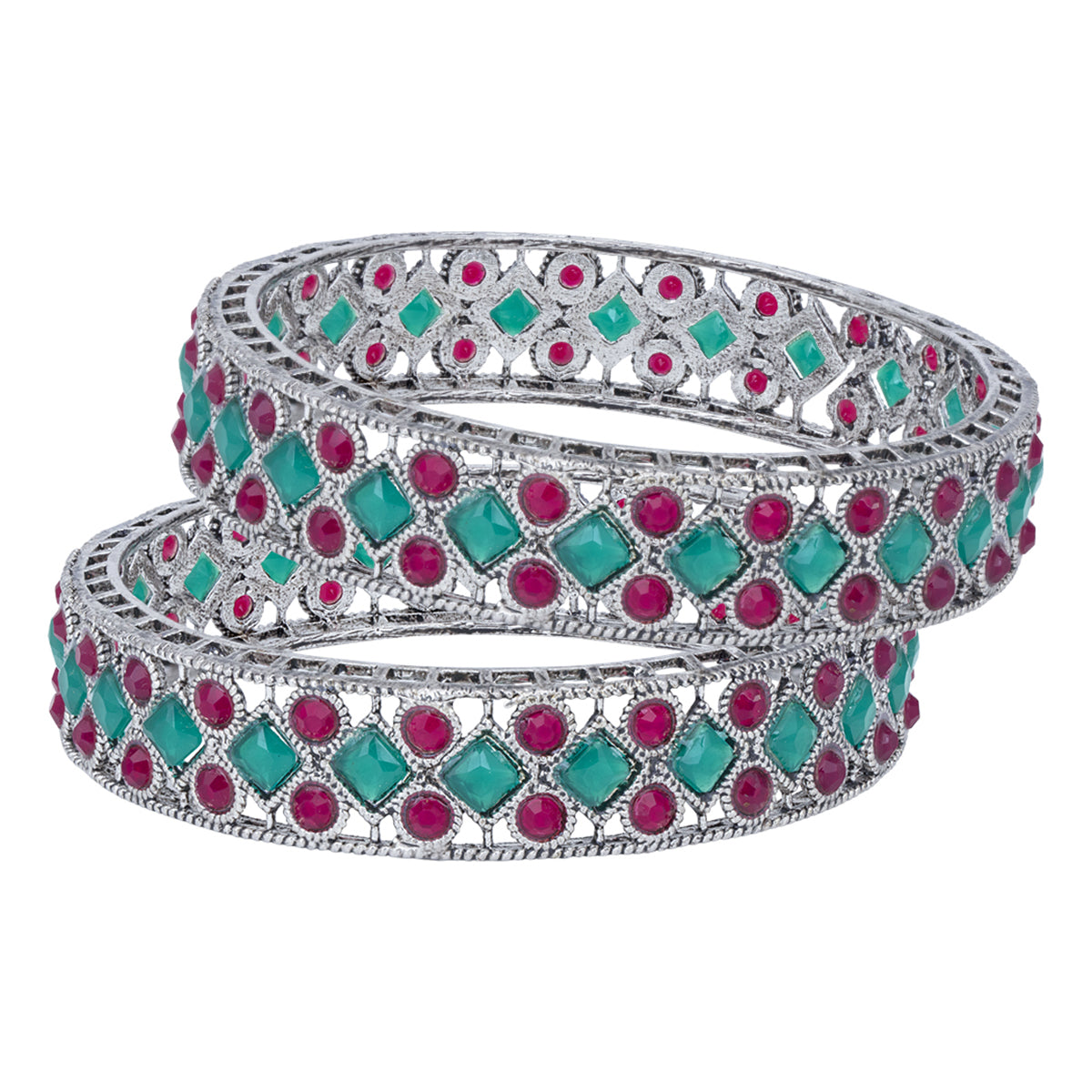 Sukkhi Modern Rhodium (Set of 2) Bangle For Women (B100509_2.4)