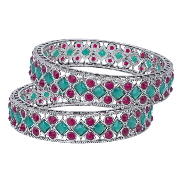 Sukkhi Modern Rhodium (Set of 2) Bangle For Women (B100509_2.4 ...
