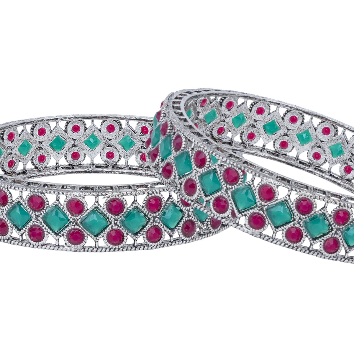 Sukkhi Modern Rhodium (Set of 2) Bangle For Women (B100509_2.4)