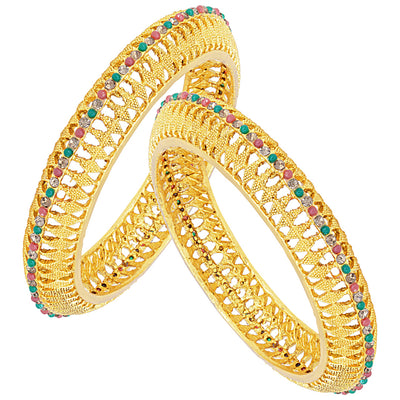 Sukkhi Finely Gold Plated Ad Diamond (Set of 2) Bangle For Women (B100524_2.6)