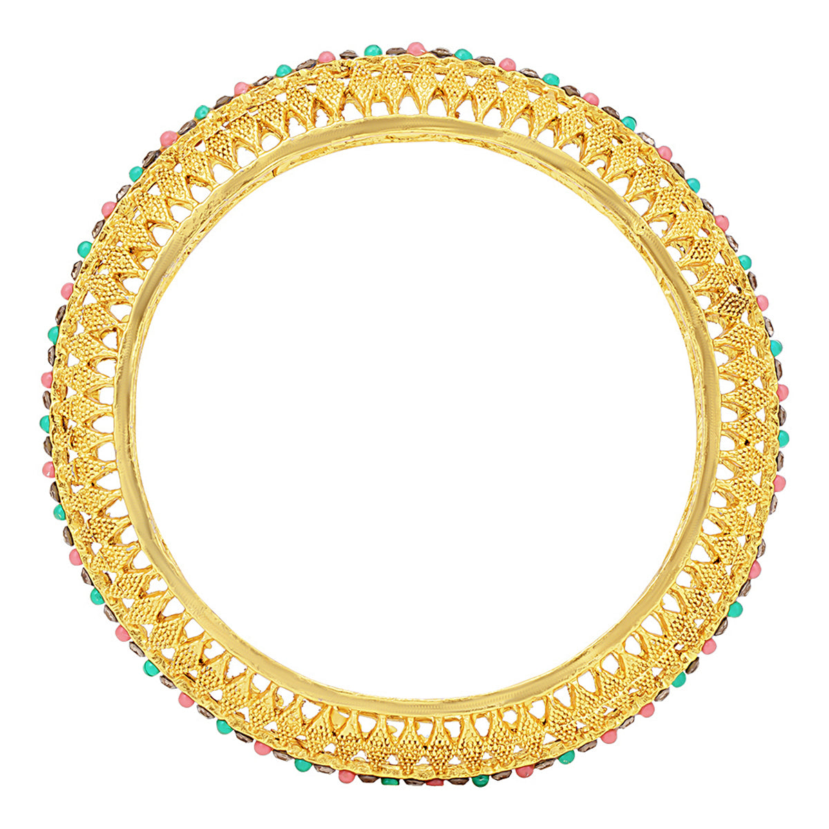 Sukkhi Finely Gold Plated Ad Diamond (Set of 2) Bangle For Women (B100524_2.6)