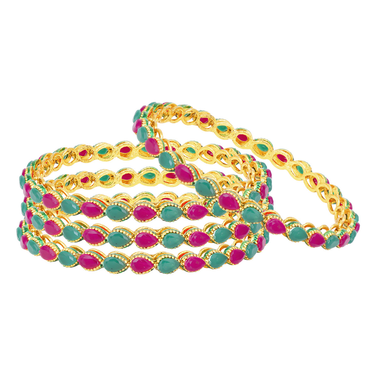 Sukkhi Sleek Gold Plated Bangle For Women (Set of 4) (B100545_2.8)