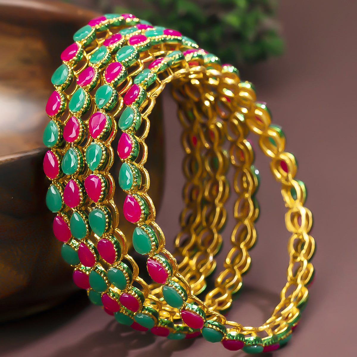 Sukkhi Sleek Gold Plated Bangle For Women (Set of 4) (B100545_2.8)