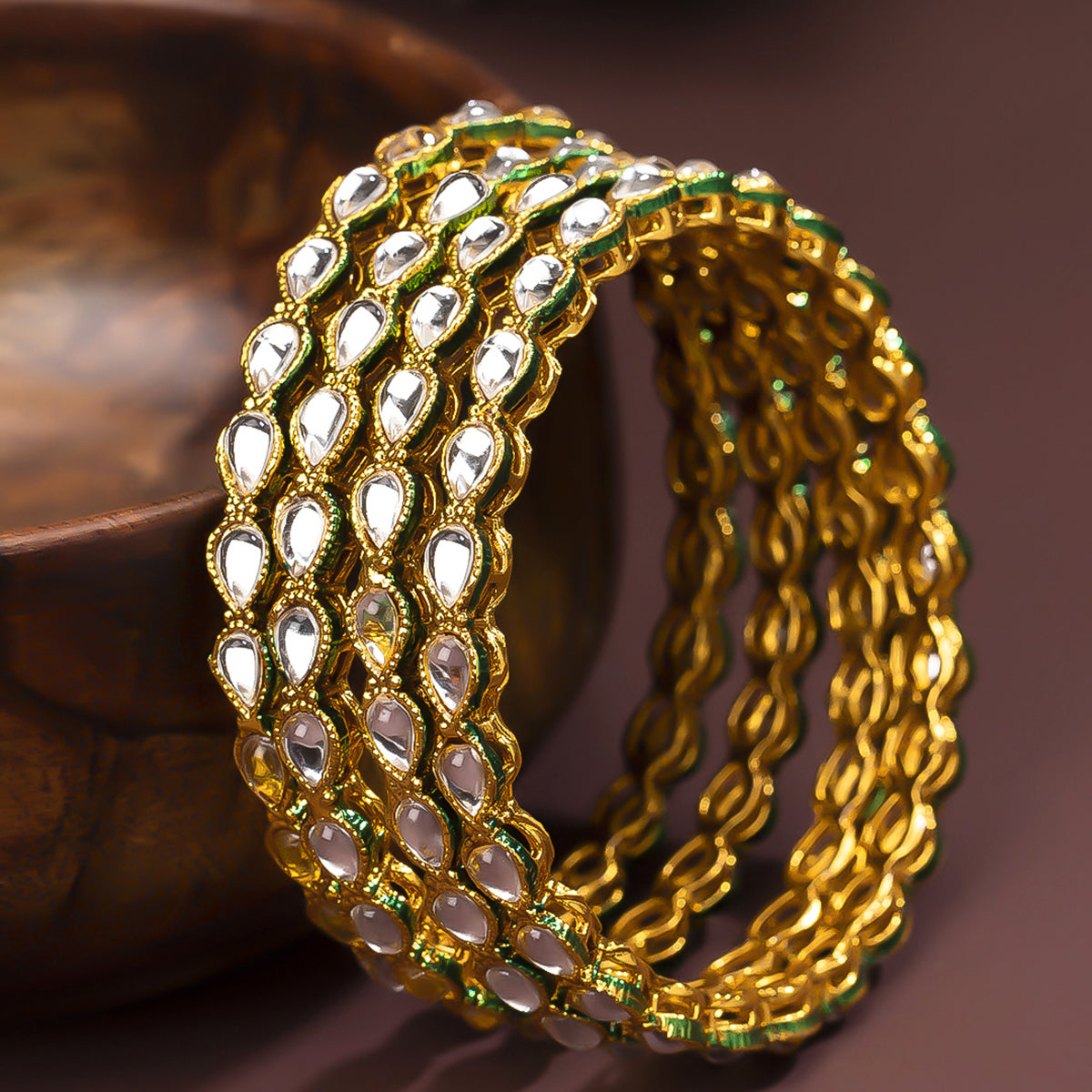 Sukkhi Trendy Gold Plated Bangle For Women (Set of 4) (B100548_2.4)