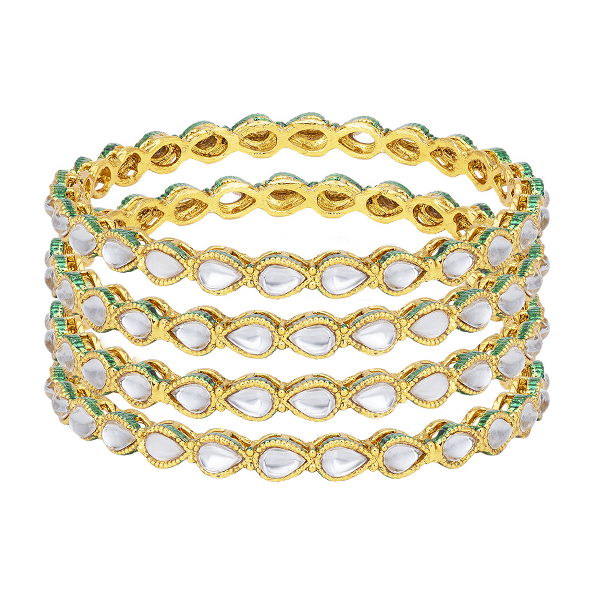 Sukkhi Trendy Gold Plated Bangle For Women (Set of 4) (B100548_2.4)