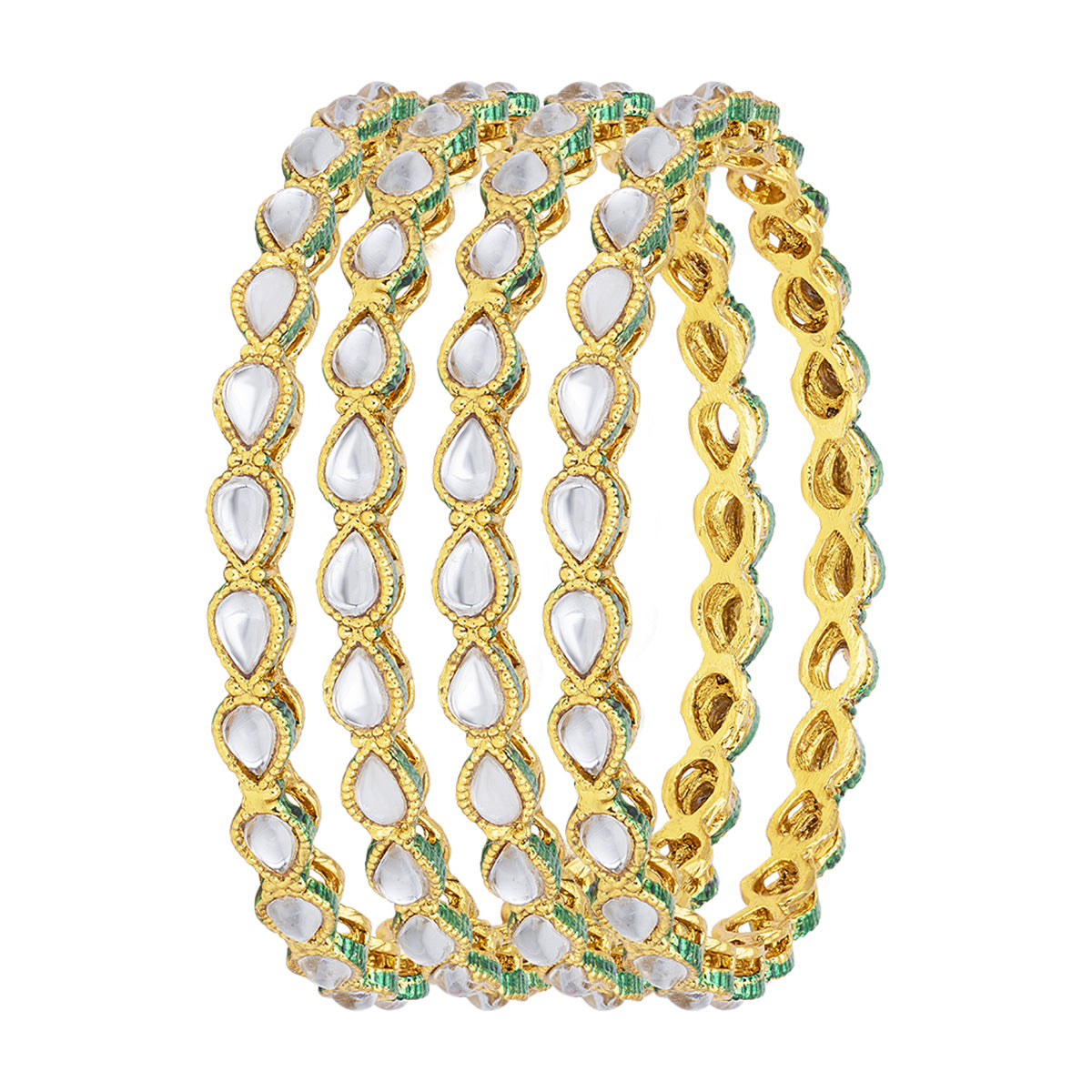 Sukkhi Trendy Gold Plated Bangle For Women (Set of 4) (B100548_2.4)