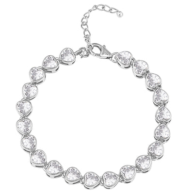 Pissara by Sukkhi Dazzling 925 Sterling Silver Cubic Zirconia Bracelets For Women And Girls|with Authenticity Certificate, 925 Stamp & 6 Months Warranty