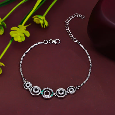 Delightful Silver American Diamond Bracelet – Abdesignsjewellery
