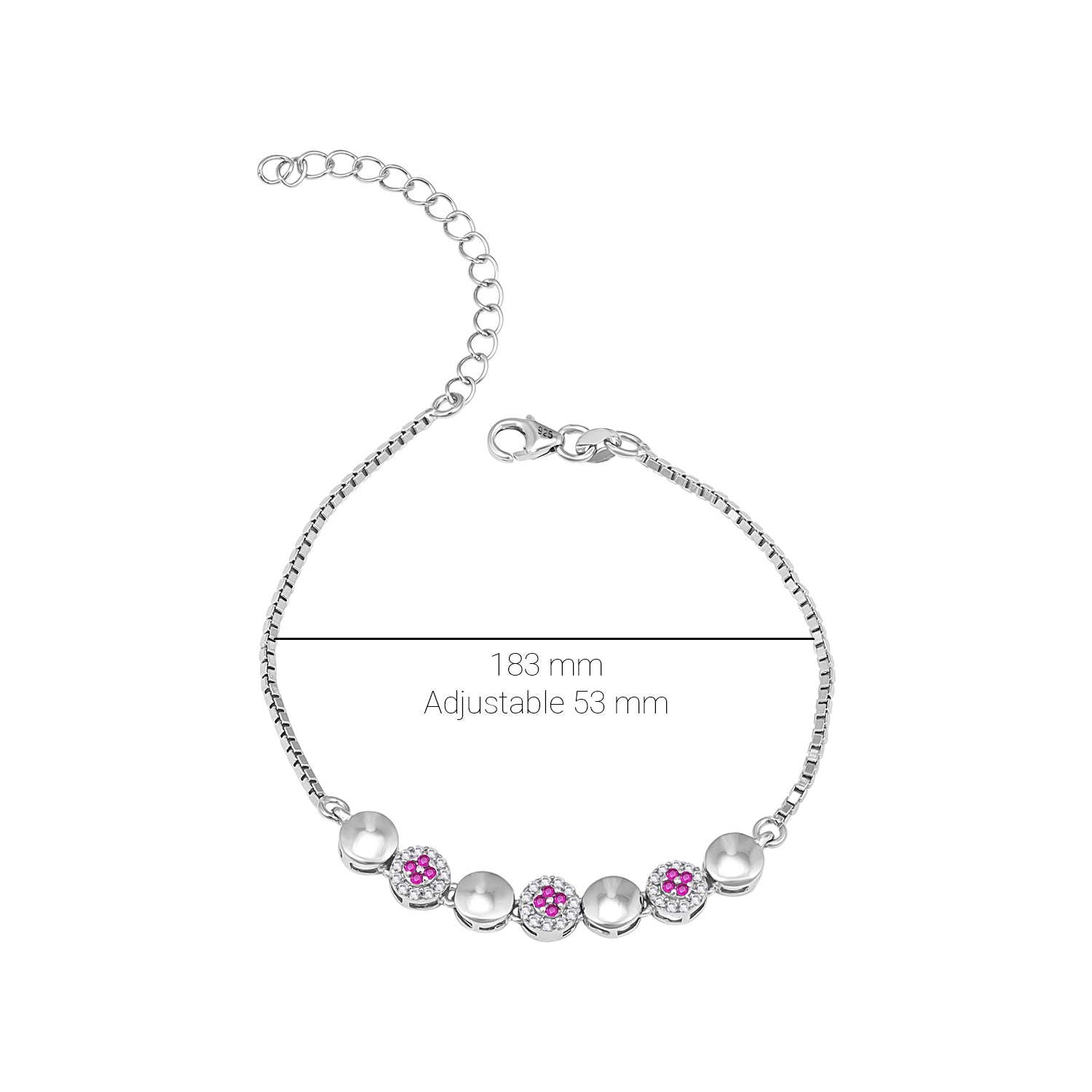 Pissara by Sukkhi Delicate 925 Sterling Silver Cubic Zirconia Bracelets For Women And Girls|with Authenticity Certificate, 925 Stamp & 6 Months Warranty