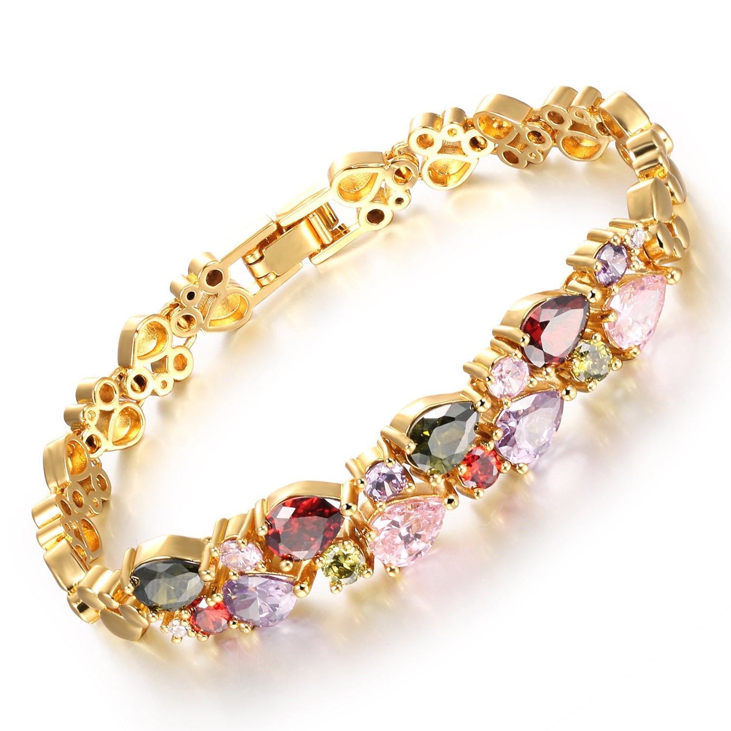 Scintillare by Sukkhi Glitzy Crystals from Swarovski Gold Plated Bracelet for Women and Girls