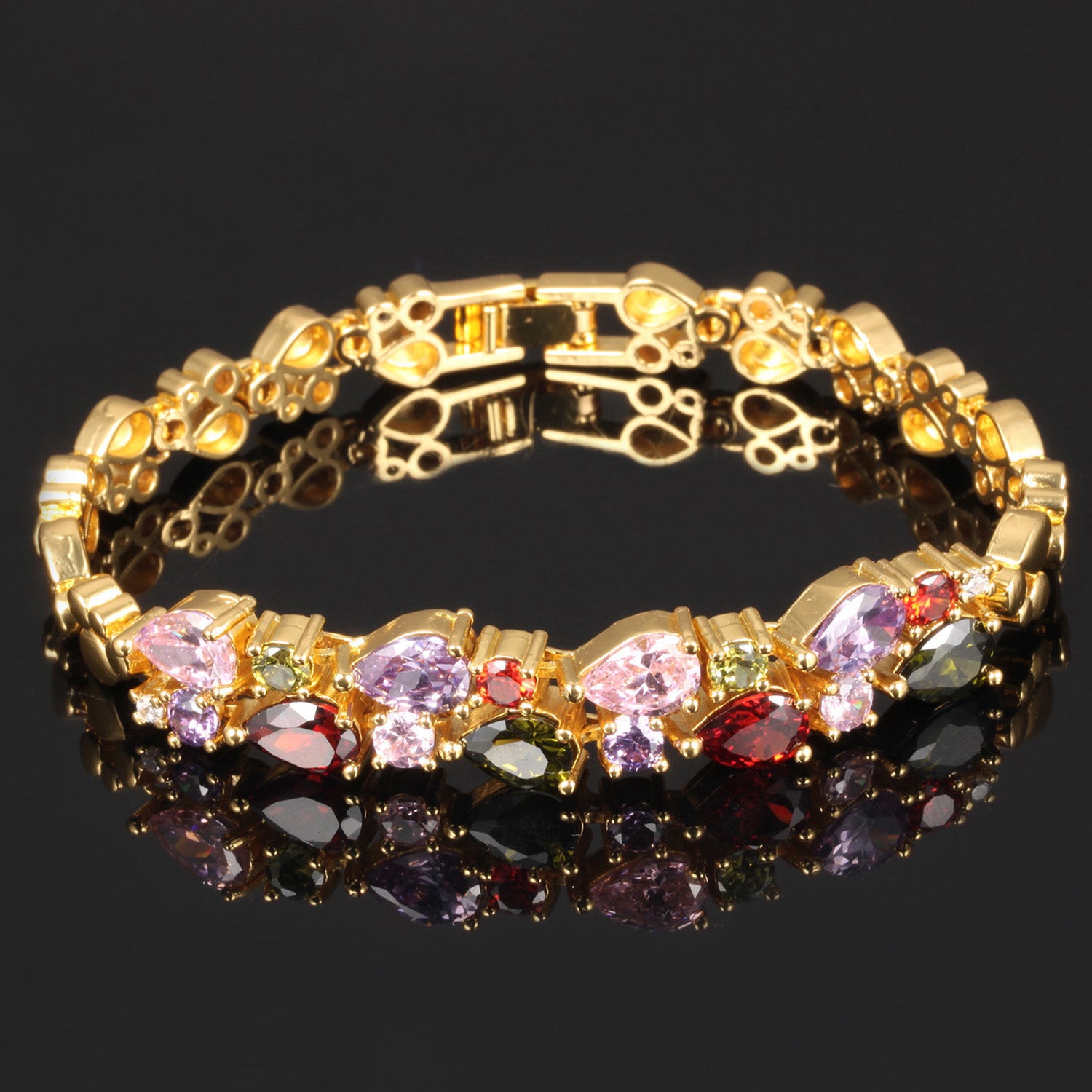 Scintillare by Sukkhi Glitzy Crystals from Swarovski Gold Plated Bracelet for Women and Girls