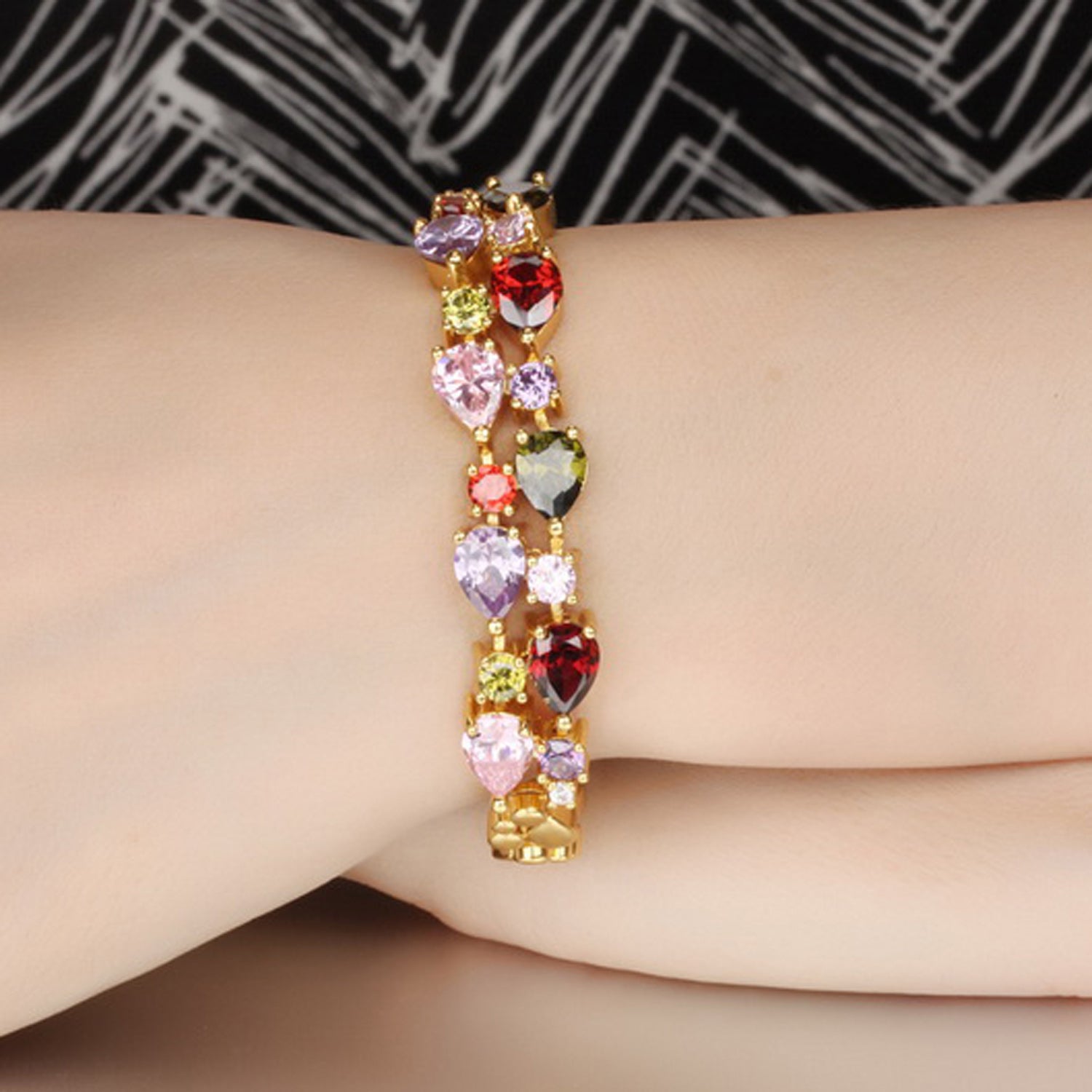 Sukkhi Gorgeous Crystal Gold Plated Bracelet for Women