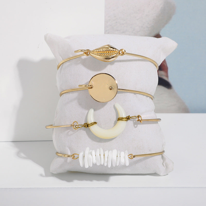Scintillare by Sukkhi Designer Multi Layered Gold Plated Moon Bracelet for Women