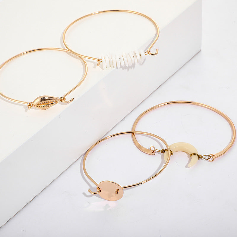 Scintillare by Sukkhi Designer Multi Layered Gold Plated Moon Bracelet for Women