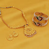 Sukkhi Peacock Gold Plated Necklace Set & Kada Combo For Women