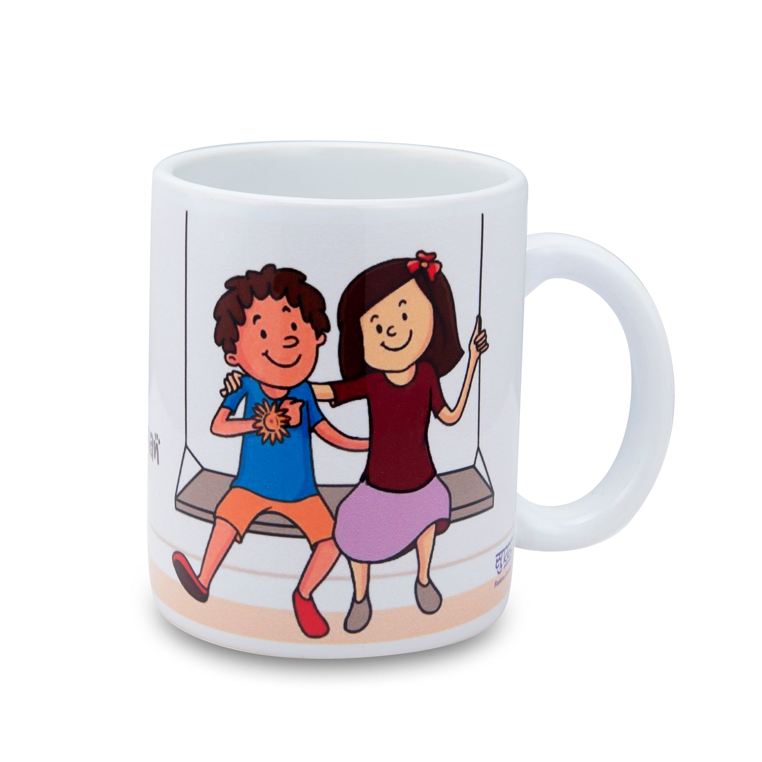 Sukkhi Raksha Bandhan Gifts Gold Plated Rakhi with Roli Chawal & Raksha Bandhan Greeting Card, Printed Cushion Cover Without Filler, Coffee Mug & My Brother is a Superhero Badge Combo for Brother