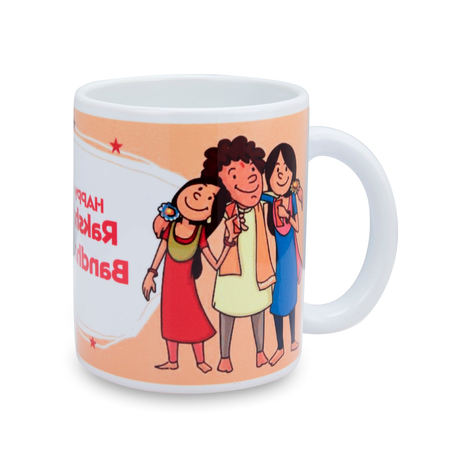 Sukkhi Raksha Bandhan Gifts Gold Plated Rakhi with Roli Chawal & Raksha Bandhan Greeting Card, Printed Cushion Cover Without Filler, Coffee Mug & My Brother is a Superhero Badge Combo for Brother