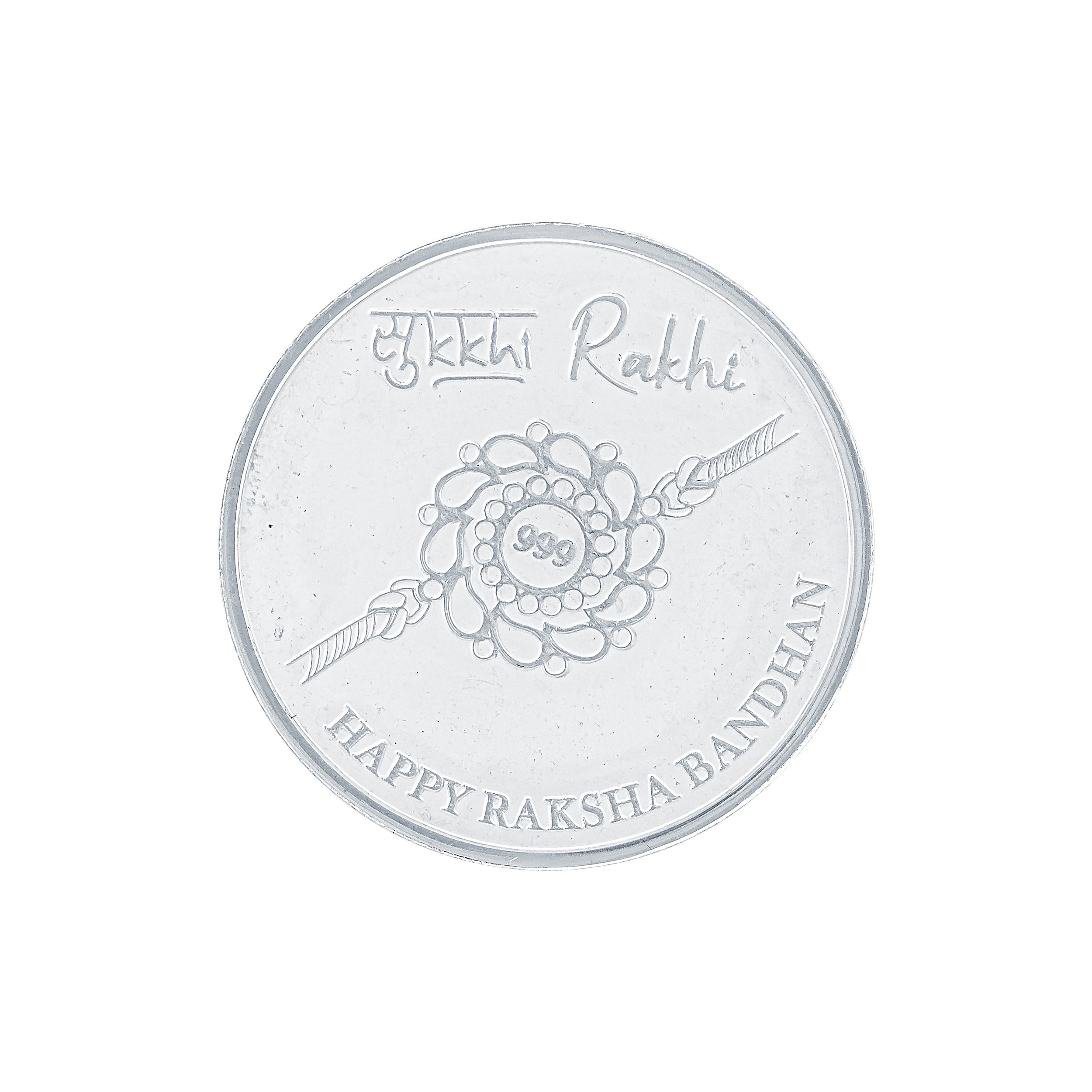 Sukkhi Classic Gold Plated Evil Eye Meenakari Rakhis Set of 2 & 2 Gram 999 Pure Silver Coin Combo with Roli Chawal and Rakhi Greeting Card