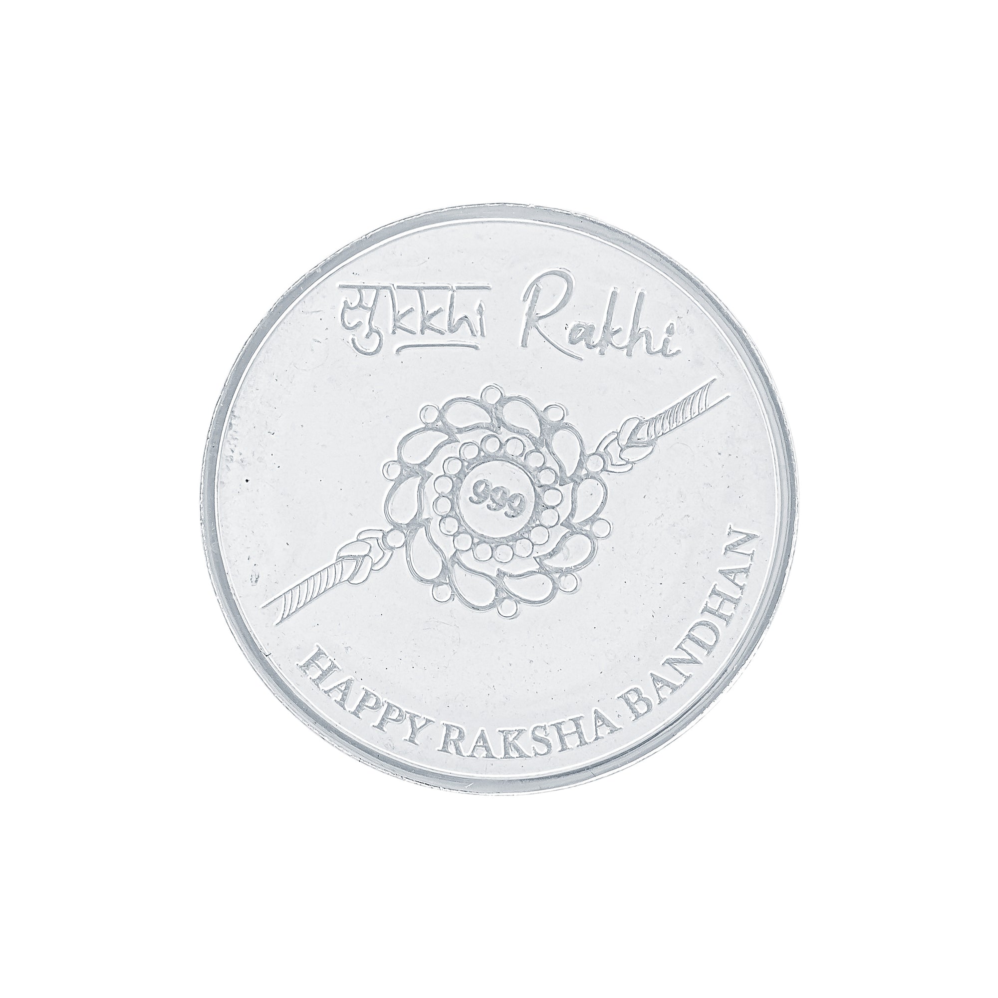 Sukkhi Classy Gold Plated Evil Eye Meenakari Rakhis Set of 2 & 1 Gram 999 Pure Silver Coin Combo with Roli Chawal and Rakhi Greeting Card