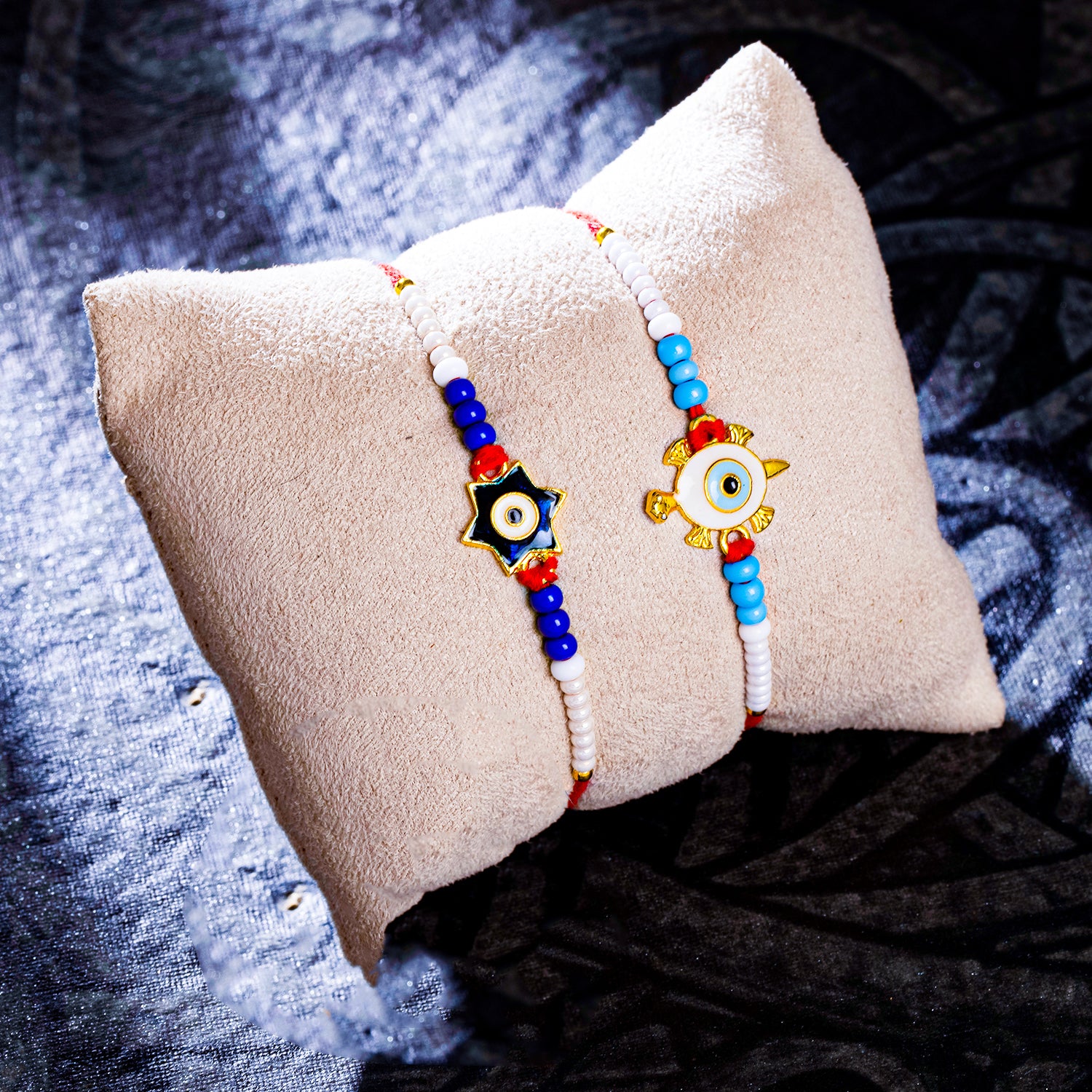 Sukkhi Exclusive Gold Plated Turtle Rakhi Combo (Set of 2) with Roli Chawal and Raksha Bandhan Greeting Card For Men