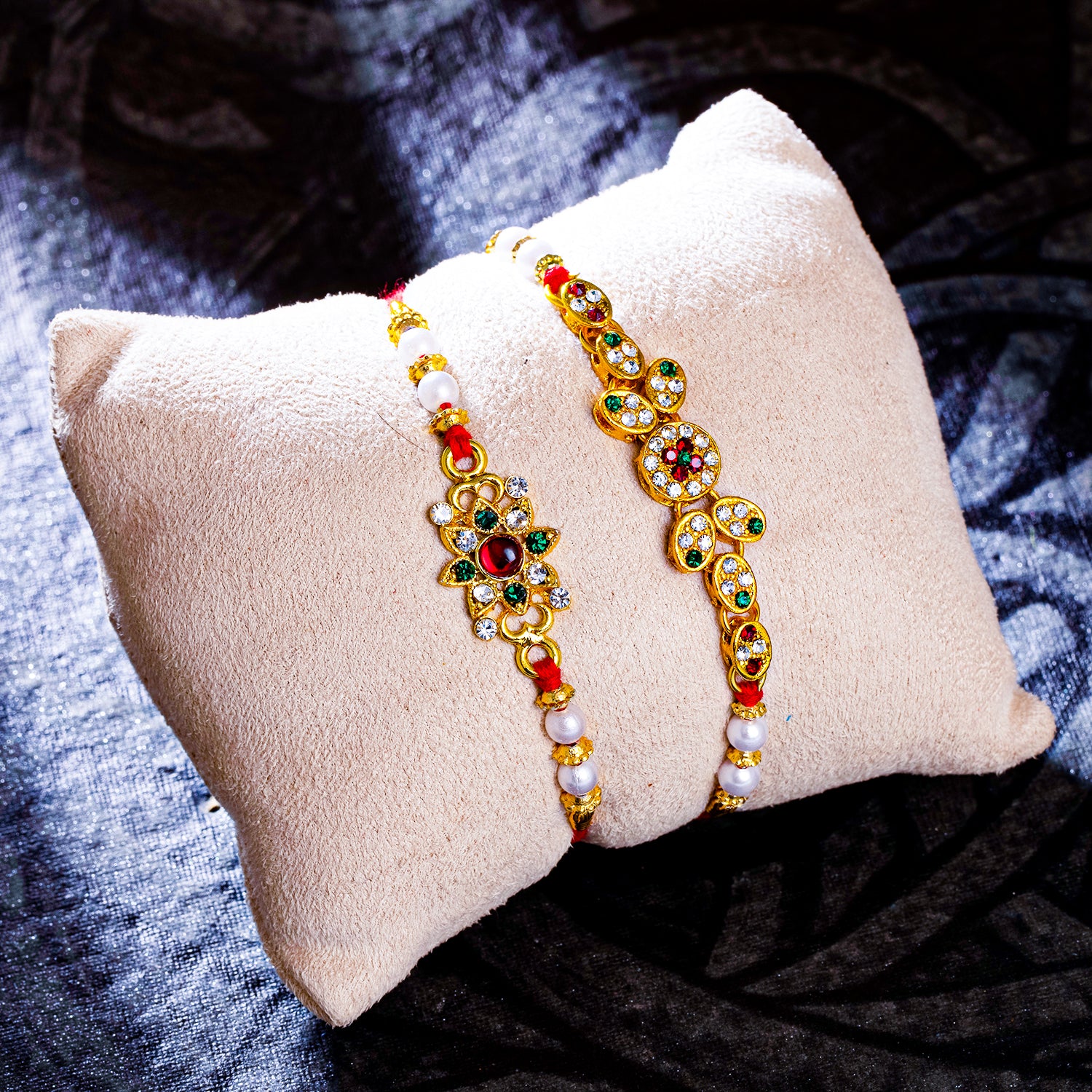 Sukkhi Spectacular Gold Plated Rakhi Combo (Set of 2) with Roli Chawal and Raksha Bandhan Greeting Card For Men