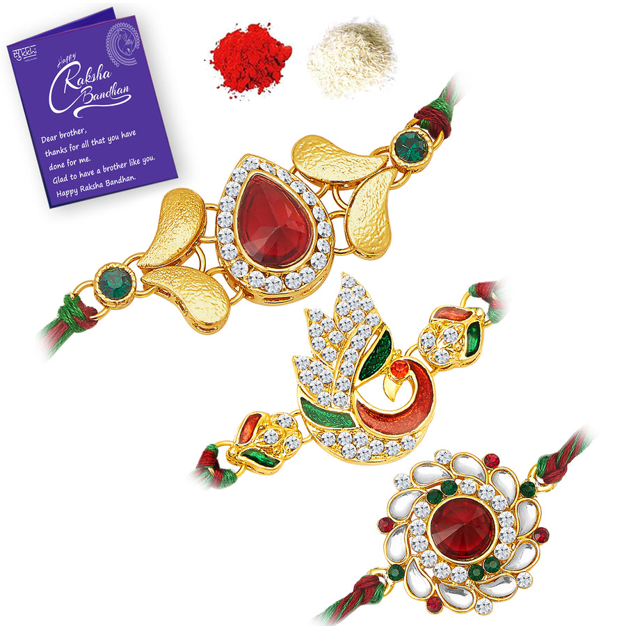 Sukkhi Exclusive Gold Plated Rakhi Set for Men