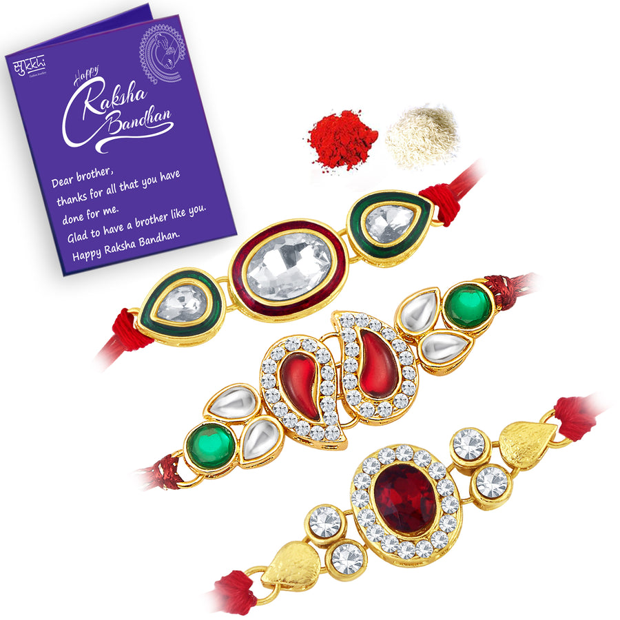 Sukkhi Incredible Gold Plated Rakhi Set for Men