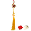 Sukkhi Skparkling Gold Plated Bhaiya Bhabhi Rakhi Lumba Set with Roli Chawal and Raksha Bandhan Greeting Card