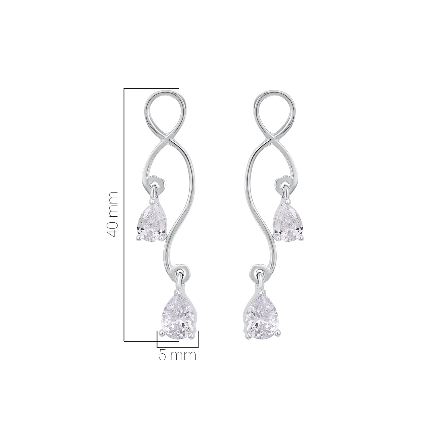 Pissara by Sukkhi Glorious 925 Sterling Silver Cubic Zirconia Earrings For Women And Girls|with Authenticity Certificate, 925 Stamp & 6 Months Warranty