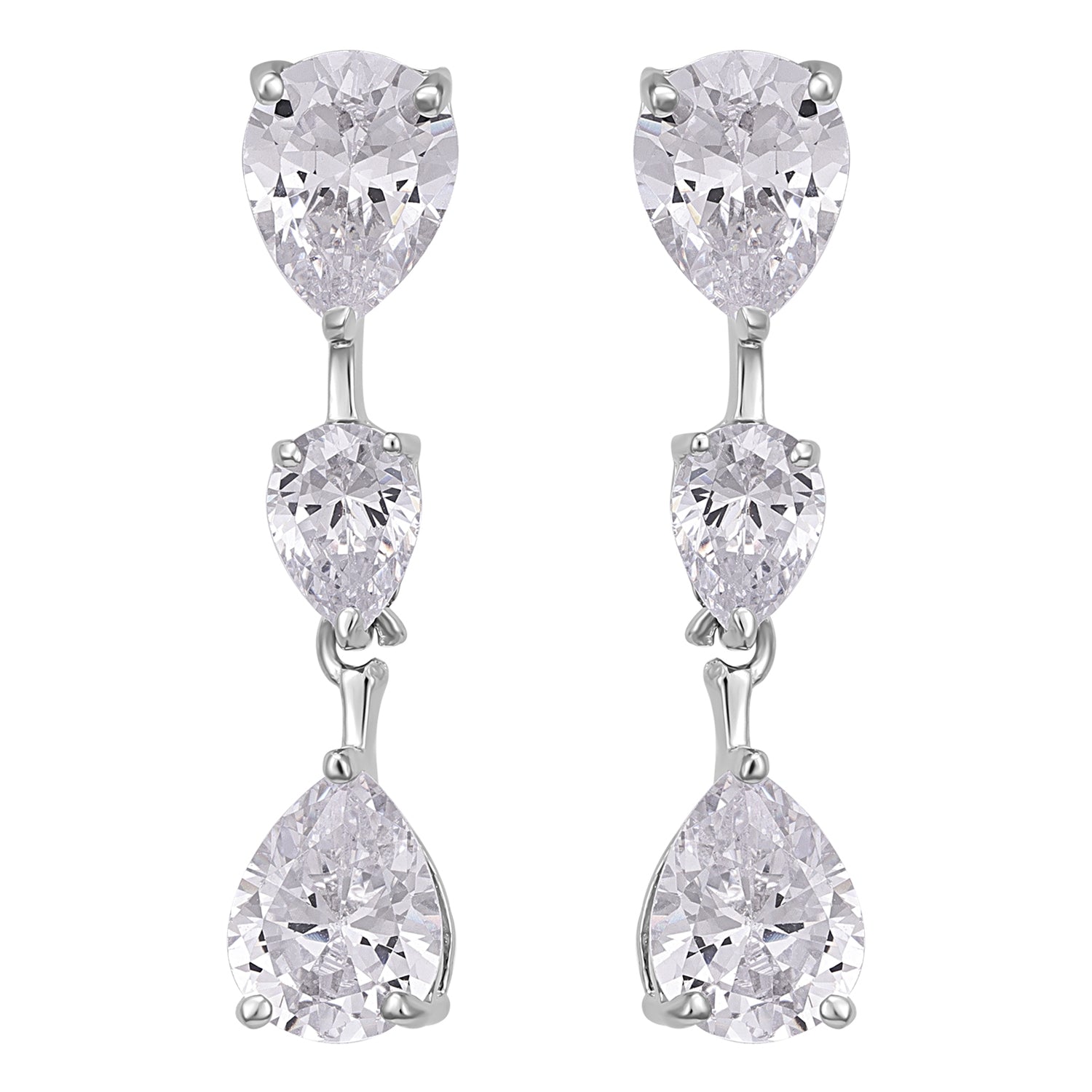 Pissara by Sukkhi Exclusive 925 Sterling Silver Cubic Zirconia Earrings For Women And Girls|with Authenticity Certificate, 925 Stamp & 6 Months Warranty