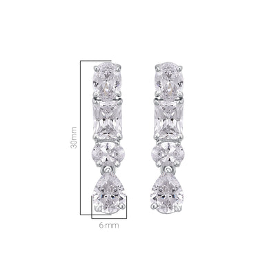 Pissara by Sukkhi Fabulous 925 Sterling Silver Cubic Zirconia Earrings For Women And Girls|with Authenticity Certificate, 925 Stamp & 6 Months Warranty