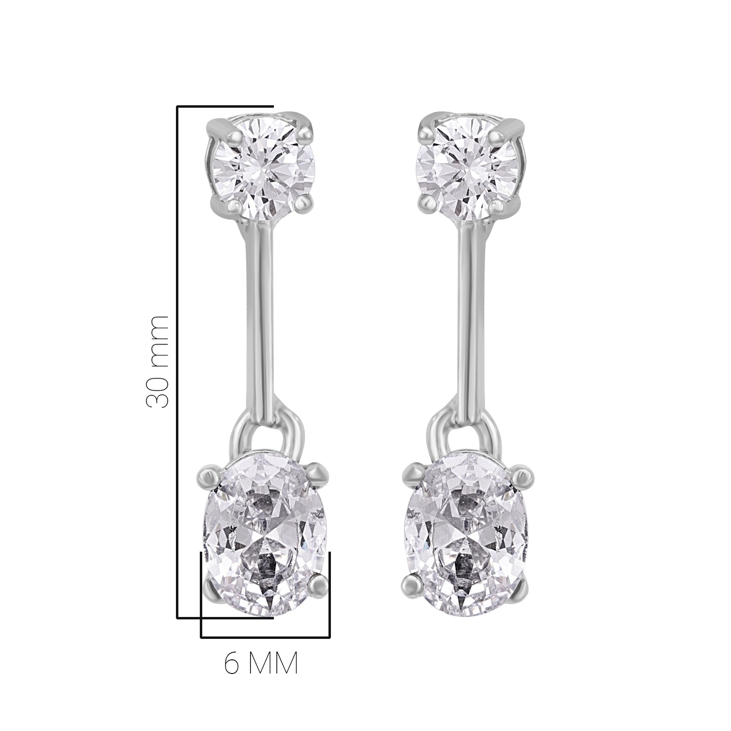 Pissara by Sukkhi Marvelous 925 Sterling Silver Cubic Zirconia Earrings For Women And Girls|with Authenticity Certificate, 925 Stamp & 6 Months Warranty