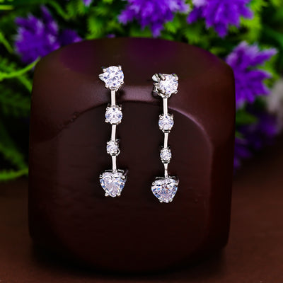 Pissara by Sukkhi Awesome 925 Sterling Silver Cubic Zirconia Earrings For Women And Girls|with Authenticity Certificate, 925 Stamp & 6 Months Warranty