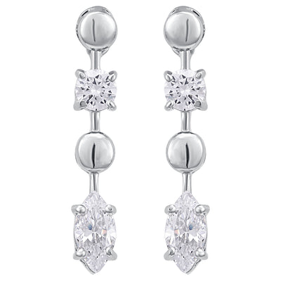 Pissara by Sukkhi Designer 925 Sterling Silver Cubic Zirconia Earrings For Women And Girls|with Authenticity Certificate, 925 Stamp & 6 Months Warranty